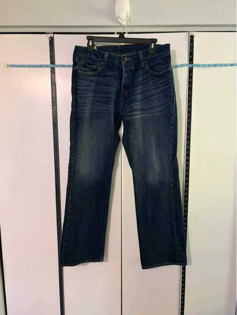 Hollister Men’s Jeans 33x32 Dark Wash Straight Leg Button Fly Y2K NWOT